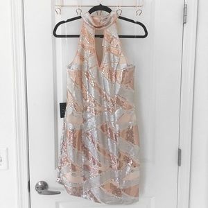 Sequin Party Dress - NYE Holiday Dress - size L